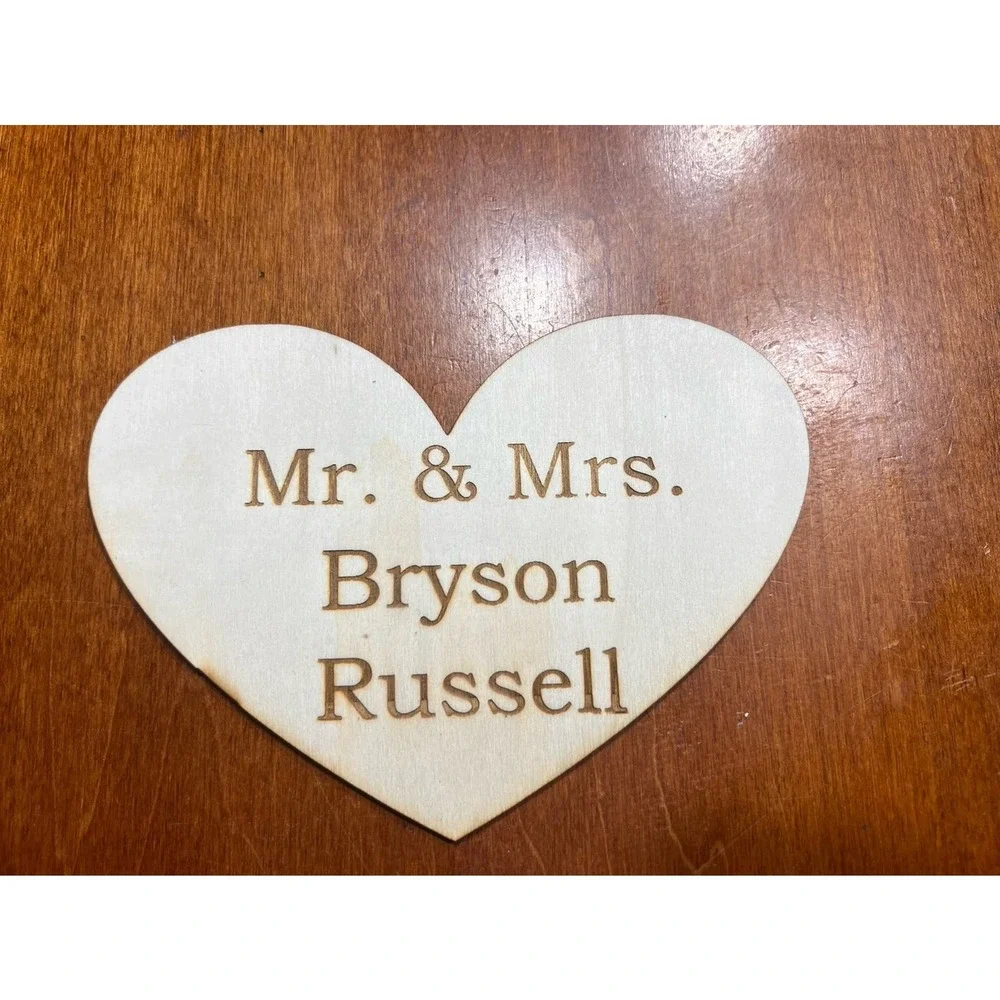 Customized wooden hearts wedding valentines b-day boards guest/scrapbooks 1/8